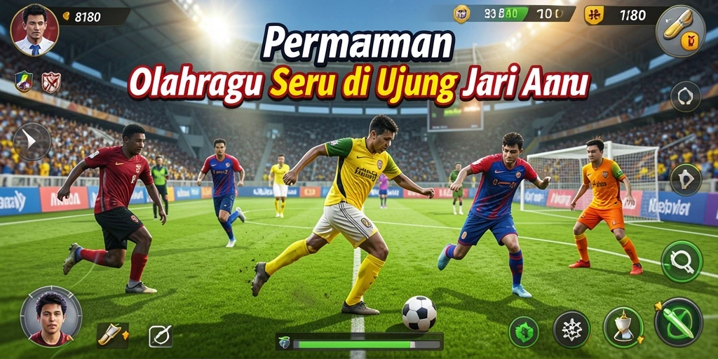 Tangkapan layar gameplay dari 8180 yang menunjukkan pertandingan olahraga yang seru.