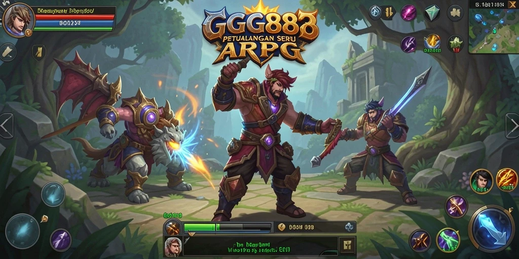 Screenshot GGG888 menampilkan aksi pertarungan seru dalam dunia ARPG.
