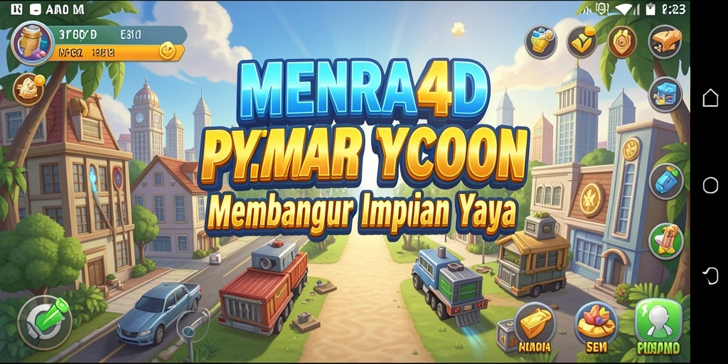 Tampilan gameplay <strong>MENARA4D</strong> yang seru dan menantang dalam dunia Tycoon.