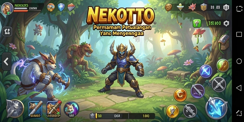 Tampilan menarik gameplay strategi di NEKOTOTO