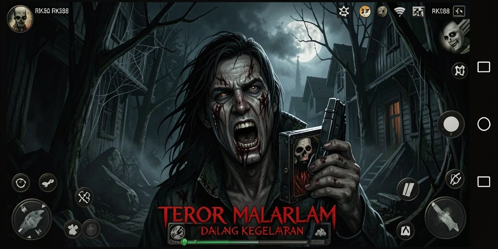 Tampilan gameplay mendebarkan dengan suasana yang menyeramkan.
