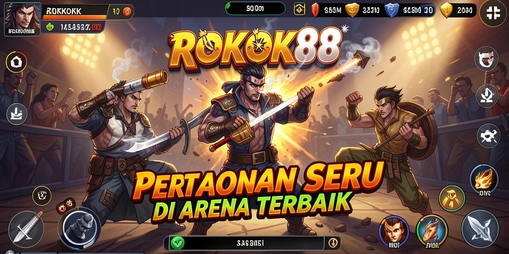 Screenshot ROKOK88 menampilkan aksi pertarungan yang mendebarkan.