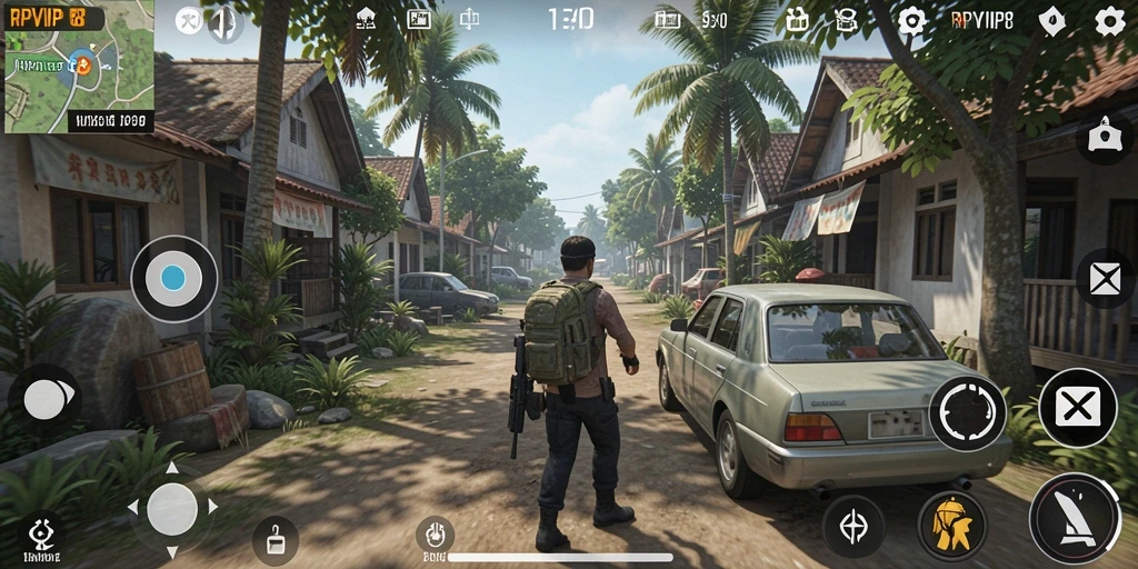 Screenshot RPVIP8 menampilkan gameplay simulasi kehidupan yang kaya detail.