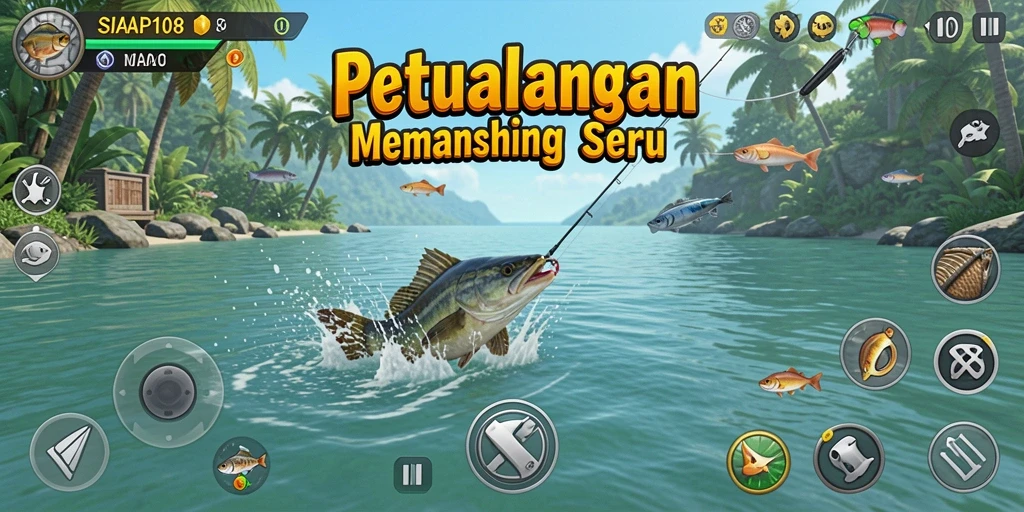 Screenshot menunjukkan aksi memancing yang mendebarkan dalam SIAP108.