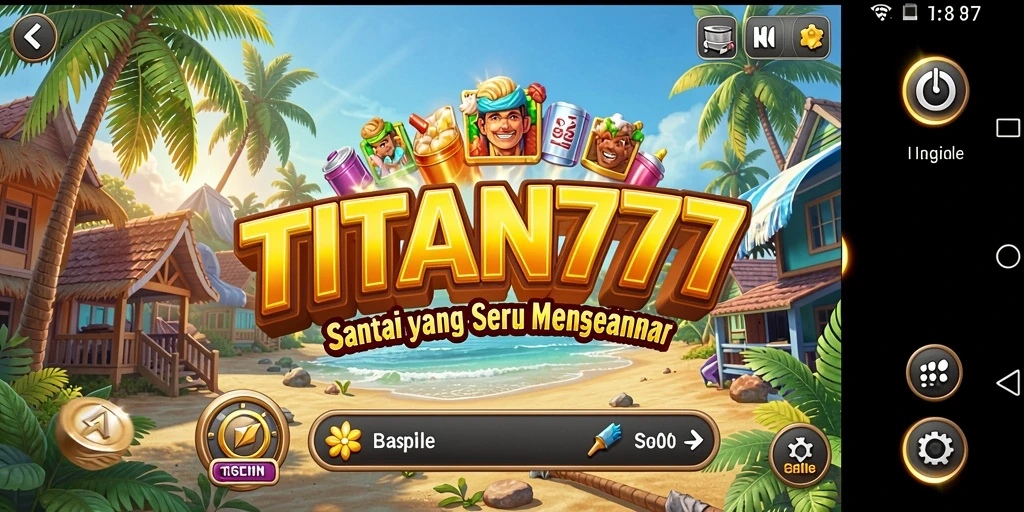 Tampilan gameplay yang menyenangkan dan penuh warna dari TITAN777.
