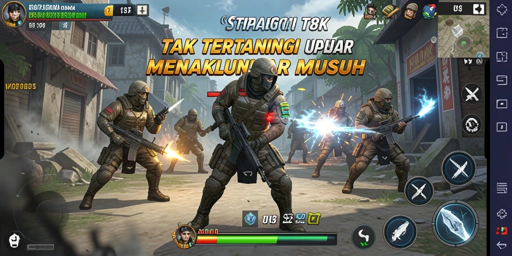 Screenshot gameplay V87 menampilkan pertempuran strategi yang mendebarkan.