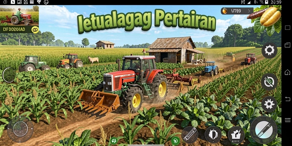 Tampilan gameplay seru saat bertani di VT789.