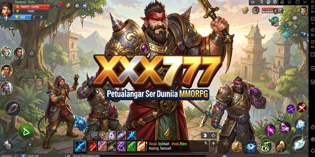Tangkapan layar menunjukkan aksi seru dalam permainan MMORPG XXX777.